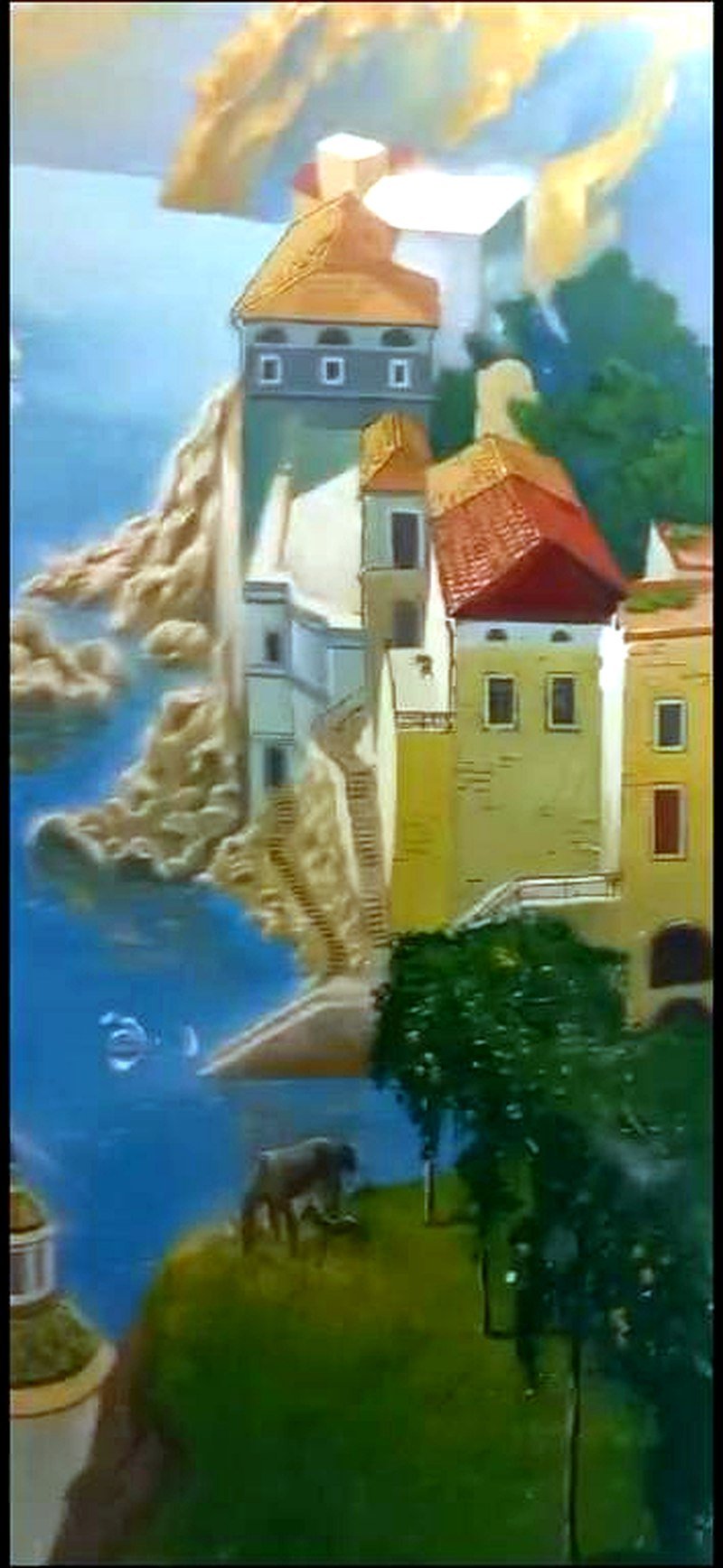 Painted coastal mural